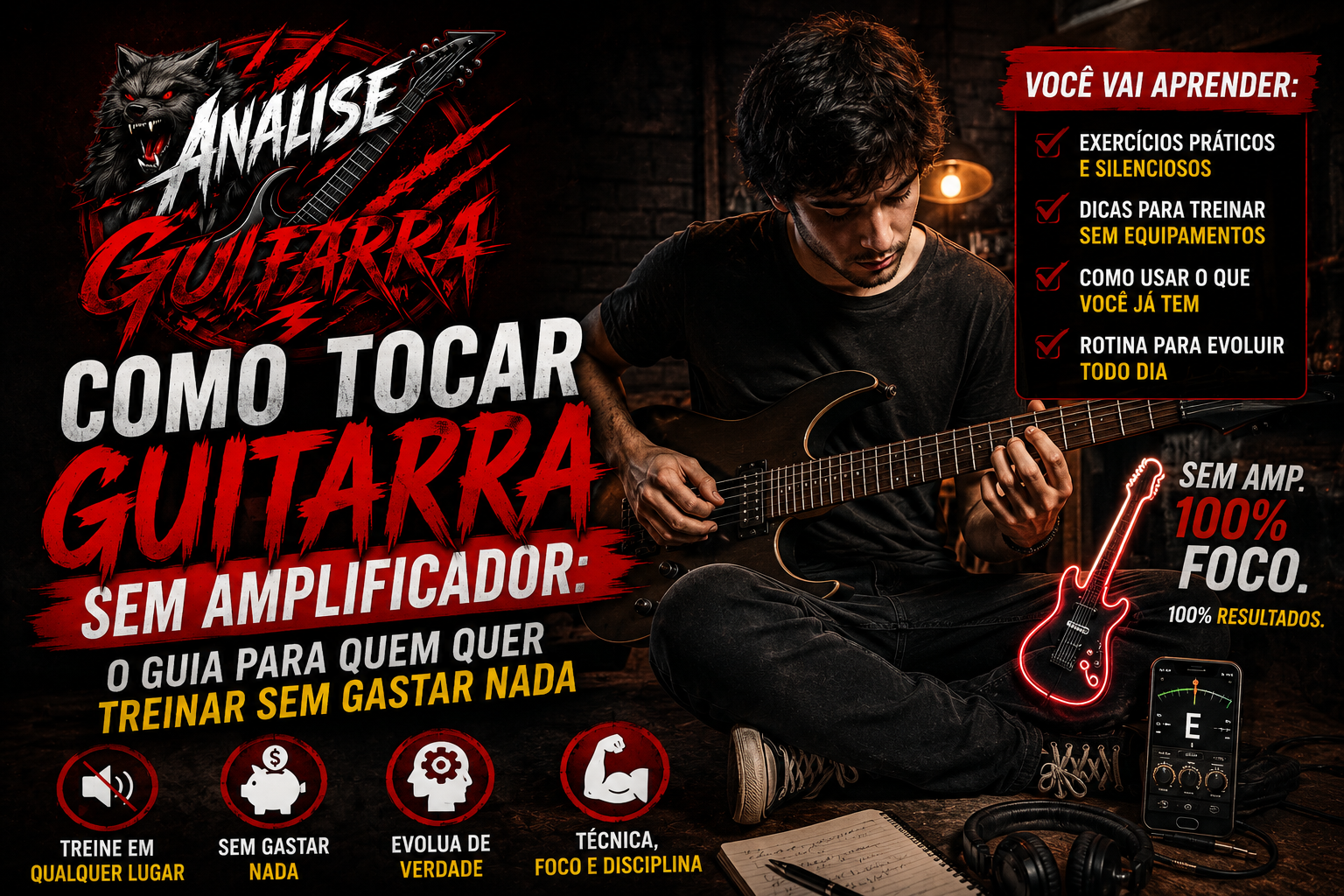Como tocar guitarra sem amplificador